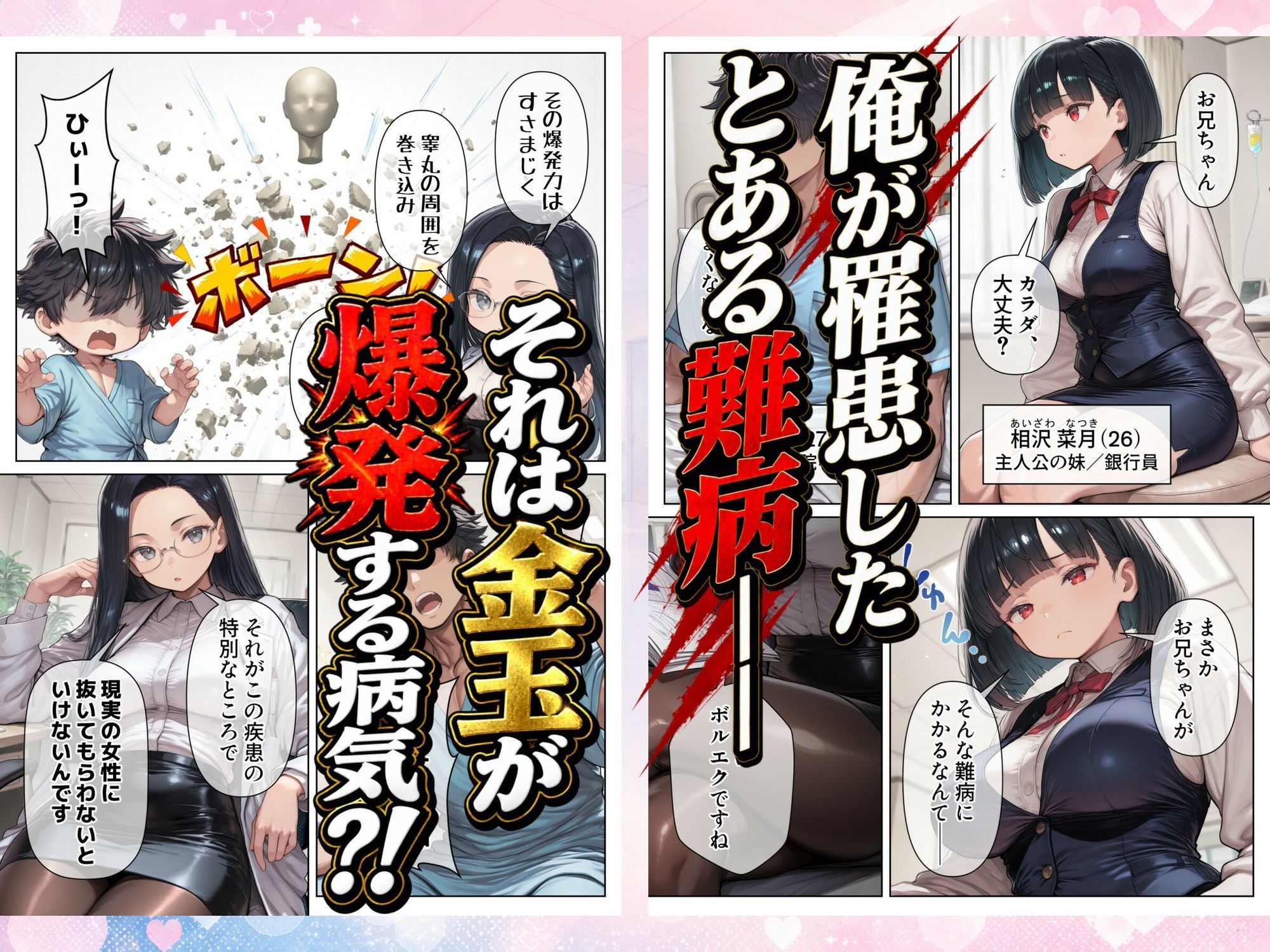 シコシコしてもらわないと金玉が爆発する病気 〜美人ナースたちによる濃厚搾精治療〜 d_817237 画像1